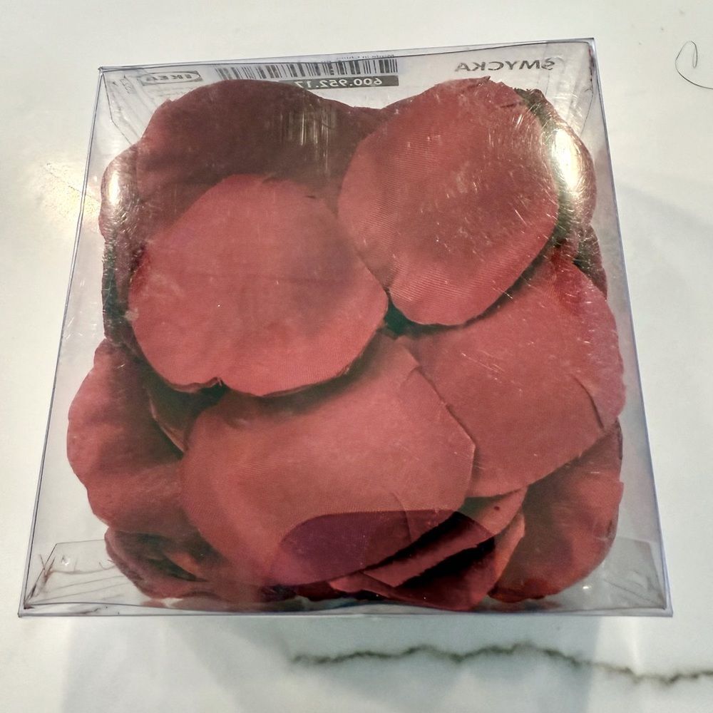 One Box Red Rose Petals in Clear Box